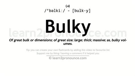 bulky meaning in tagalog